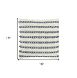 18" Navy Cotton Blend Throw Pillow - Homeroots - Flyclothing LLC