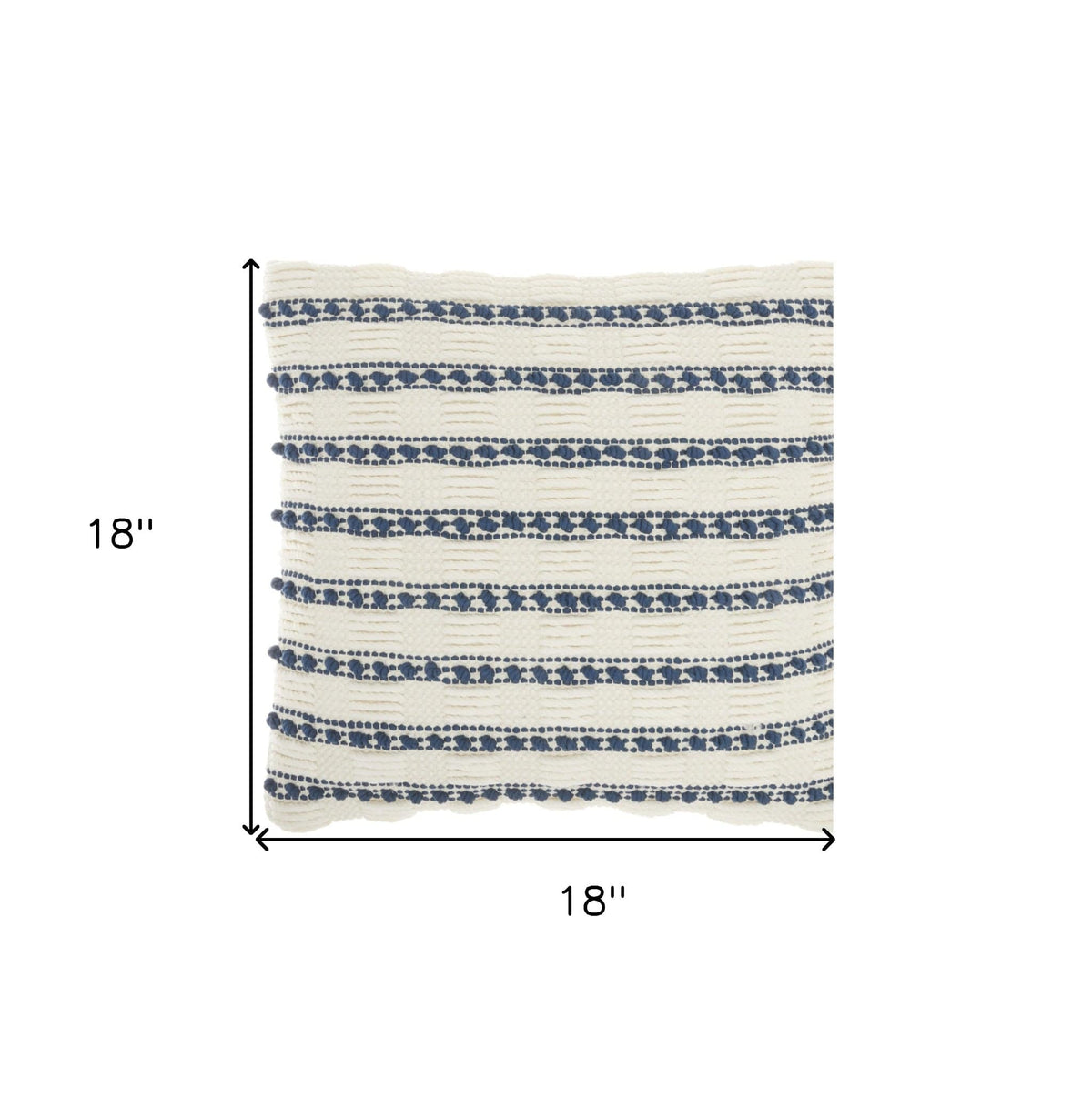18" Navy Cotton Blend Throw Pillow - Homeroots - Flyclothing LLC