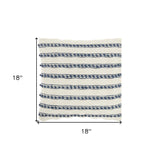 18" Navy Cotton Blend Throw Pillow - Homeroots - Flyclothing LLC