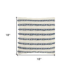 18" Navy Cotton Blend Throw Pillow - Homeroots