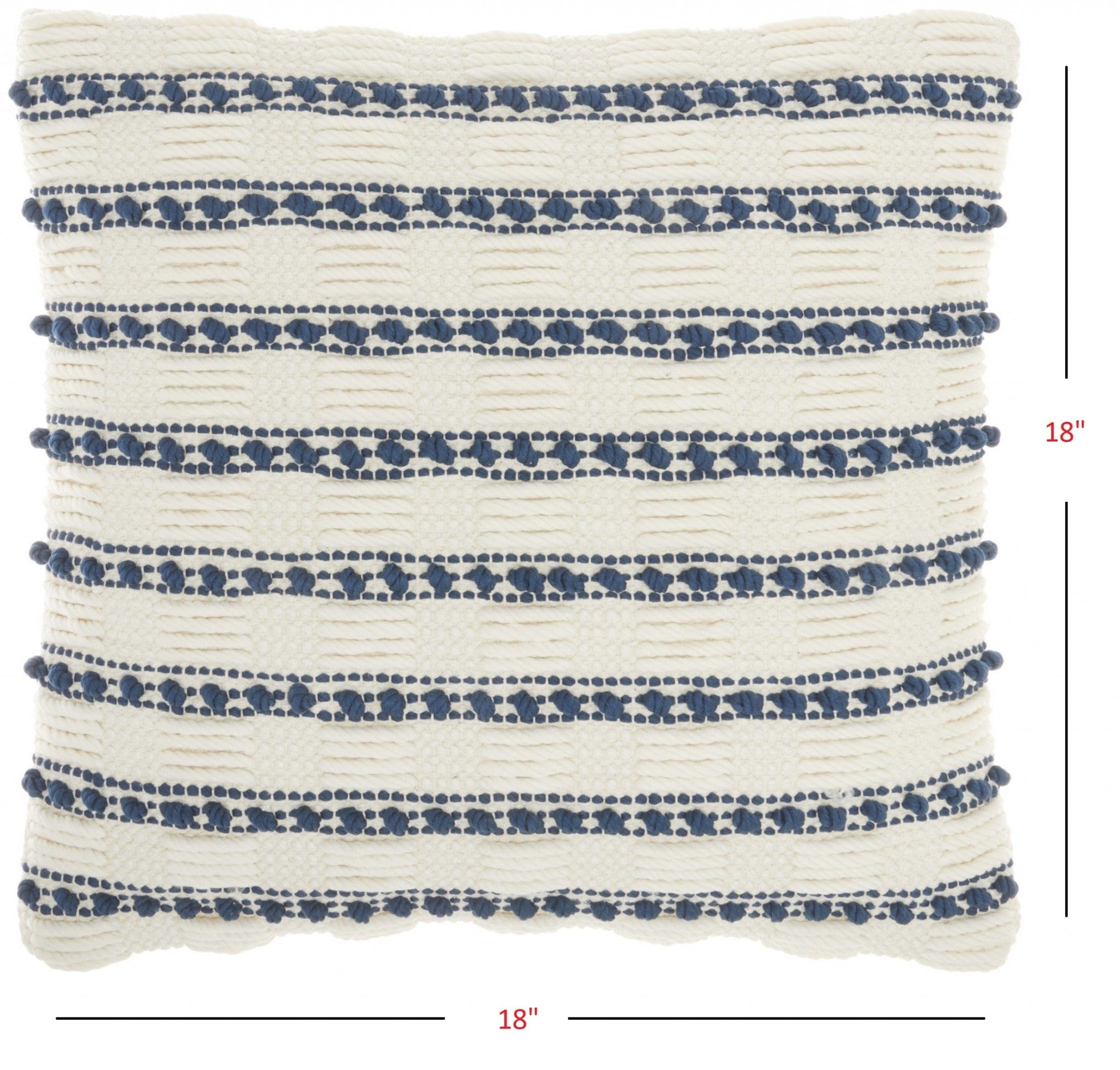 18" Navy Cotton Blend Throw Pillow - Homeroots