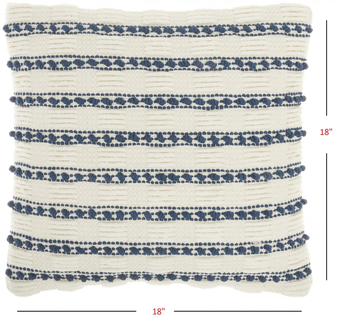 18" Navy Cotton Blend Throw Pillow - Homeroots - Flyclothing LLC