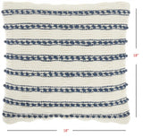 18" Navy Cotton Blend Throw Pillow - Homeroots - Flyclothing LLC