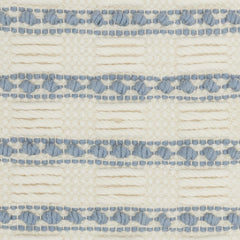 18" Pale Blue And Ivory Textured Stripes Throw Pillow - Homeroots