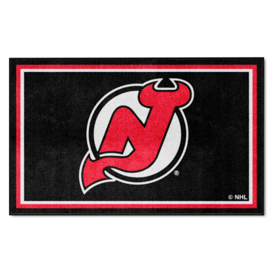 New Jersey Devils 4ft. x 6ft. Plush Area Rug - New Jersey Devils