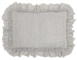 16" X 24" Gray Pillow With Ruffled Edges - Homeroots