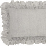16" X 24" Gray Pillow With Ruffled Edges - Homeroots - Flyclothing LLC