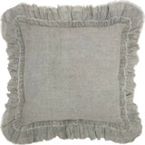 24" Light Gray Pillow With Ruffled Edges - Homeroots