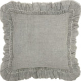 24" Light Gray Pillow With Ruffled Edges - Homeroots - Flyclothing LLC