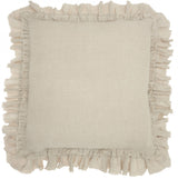 24" Beige Pillow With Ruffled Edges - Homeroots - Flyclothing LLC