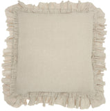 24" Beige Pillow With Ruffled Edges - Homeroots