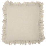 24" Beige Pillow With Ruffled Edges - Homeroots - Flyclothing LLC