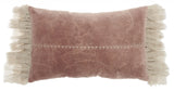 Wide Tasseled Marble Pink Lumbar Pillow - Homeroots - Flyclothing LLC