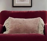 Wide Tasseled Marble Pink Lumbar Pillow - Homeroots