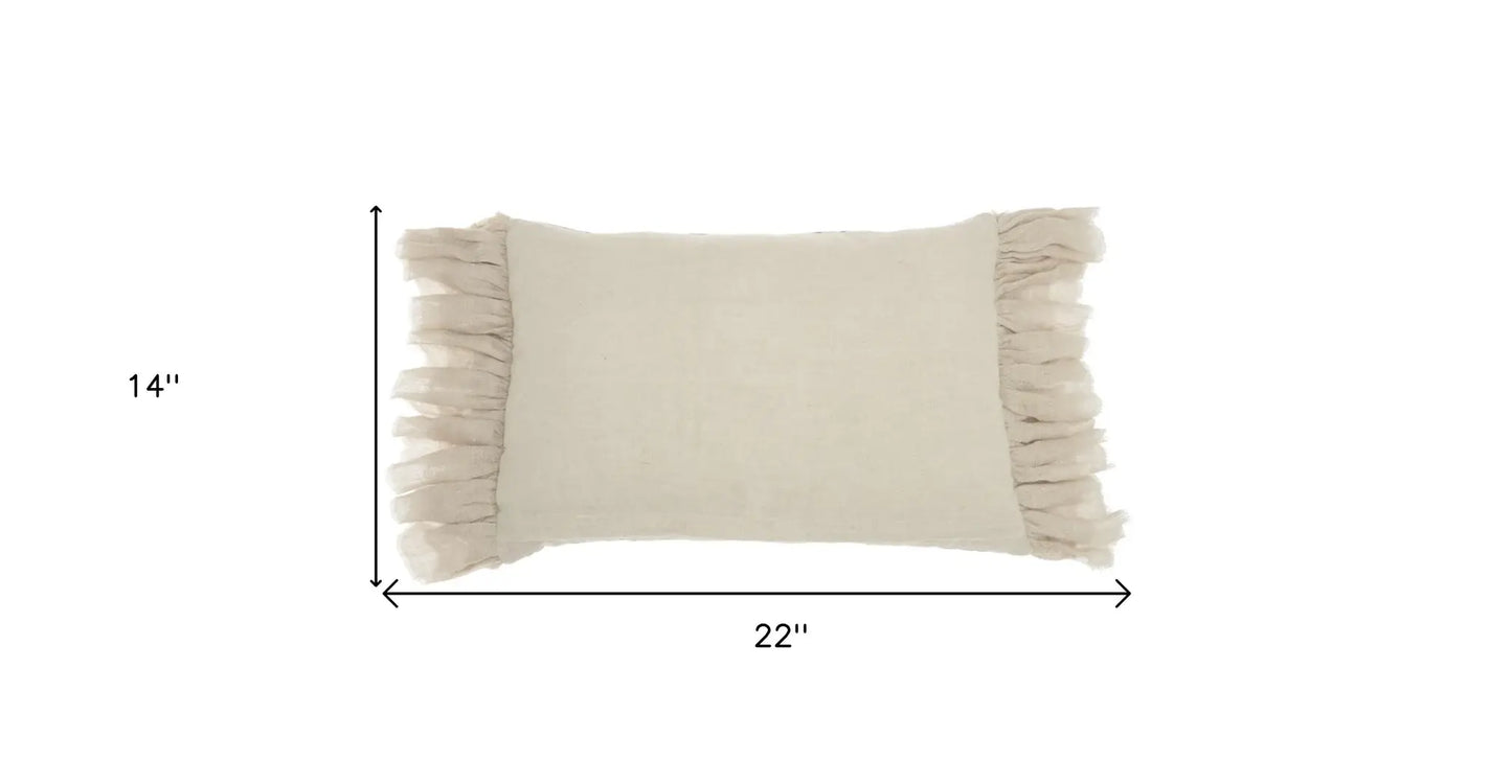 14" X 22" Steel Blue Pillow With Tassels Edges - Homeroots - Flyclothing LLC