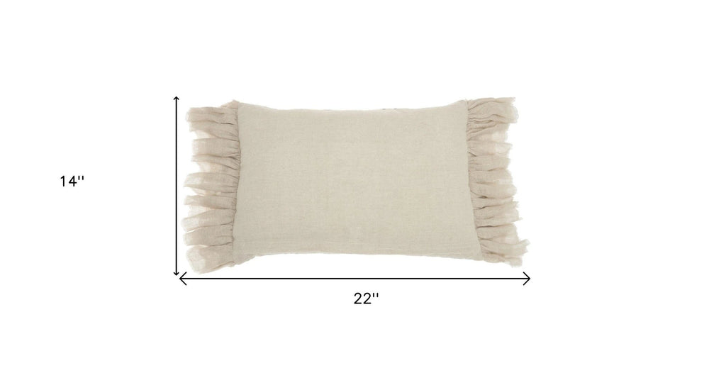 14" X 22" Steel Blue Pillow With Tassels Edges - Homeroots - Flyclothing LLC