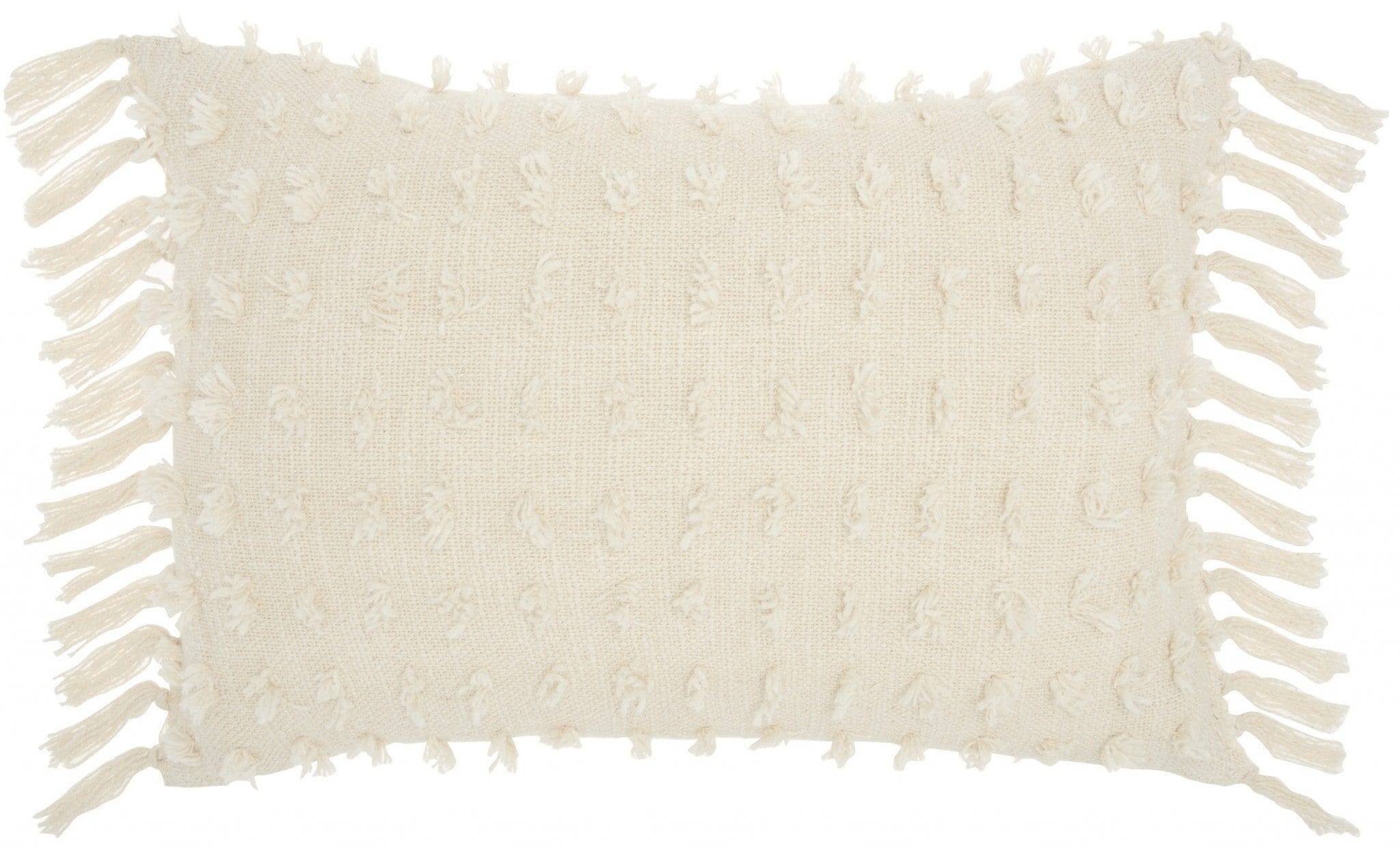 14" X 20" White Cotton Throw Pillow - Homeroots - Flyclothing LLC