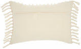 14" X 20" White Cotton Throw Pillow - Homeroots