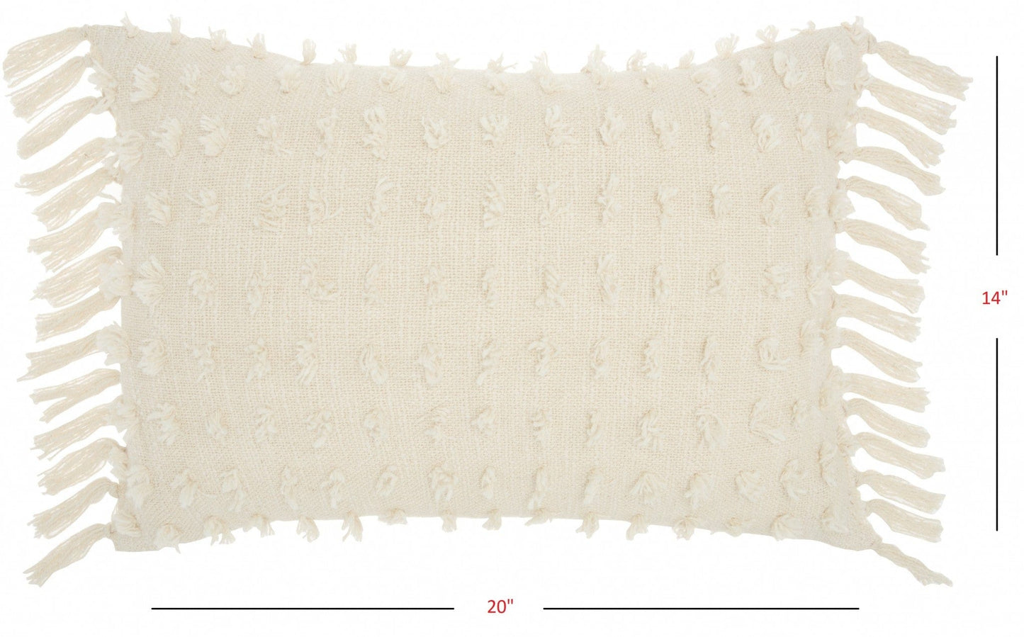 14" X 20" White Cotton Throw Pillow - Homeroots - Flyclothing LLC