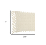 14" X 20" White Cotton Throw Pillow - Homeroots - Flyclothing LLC
