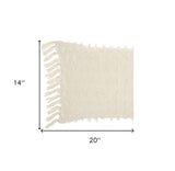 14" X 20" White Cotton Throw Pillow - Homeroots
