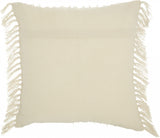 Tassel Detailed White Throw Pillow - Homeroots