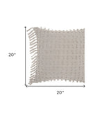 Tassel Detailed Gray Throw Pillow - Homeroots - Flyclothing LLC