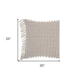 Tassel Detailed Gray Throw Pillow - Homeroots - Flyclothing LLC