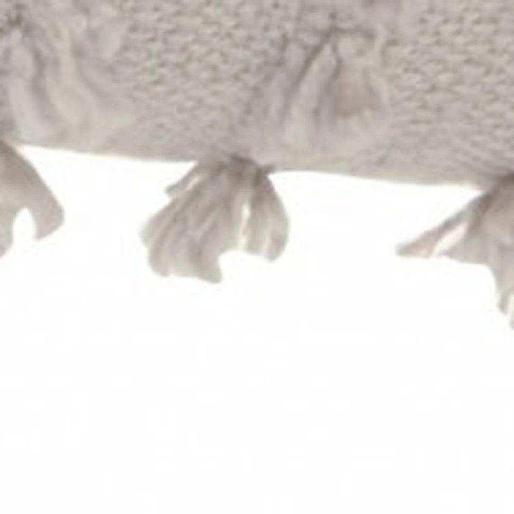 Tassel Detailed Gray Throw Pillow - Homeroots - Flyclothing LLC