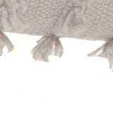 Tassel Detailed Gray Throw Pillow - Homeroots