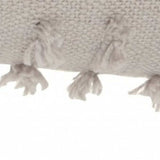 Tassel Detailed Gray Throw Pillow - Homeroots - Flyclothing LLC