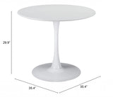 35" Steel Pedestal Base Dining Table - Homeroots - Flyclothing LLC