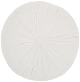 16" White Round Velvet Throw Pillow - Homeroots