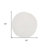16" White Round Velvet Throw Pillow - Homeroots - Flyclothing LLC