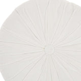 16" White Round Velvet Throw Pillow - Homeroots - Flyclothing LLC
