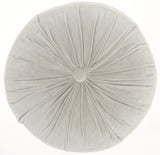 16" X 16" Light Gray Round Velvet Throw Pillow - Homeroots