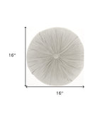 16" X 16" Light Gray Round Velvet Throw Pillow - Homeroots - Flyclothing LLC