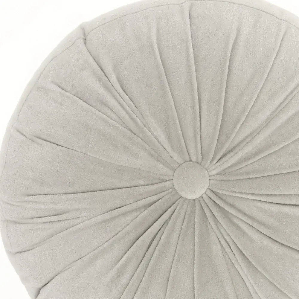 16" X 16" Light Gray Round Velvet Throw Pillow - Homeroots - Flyclothing LLC