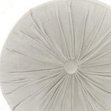 16" X 16" Light Gray Round Velvet Throw Pillow - Homeroots