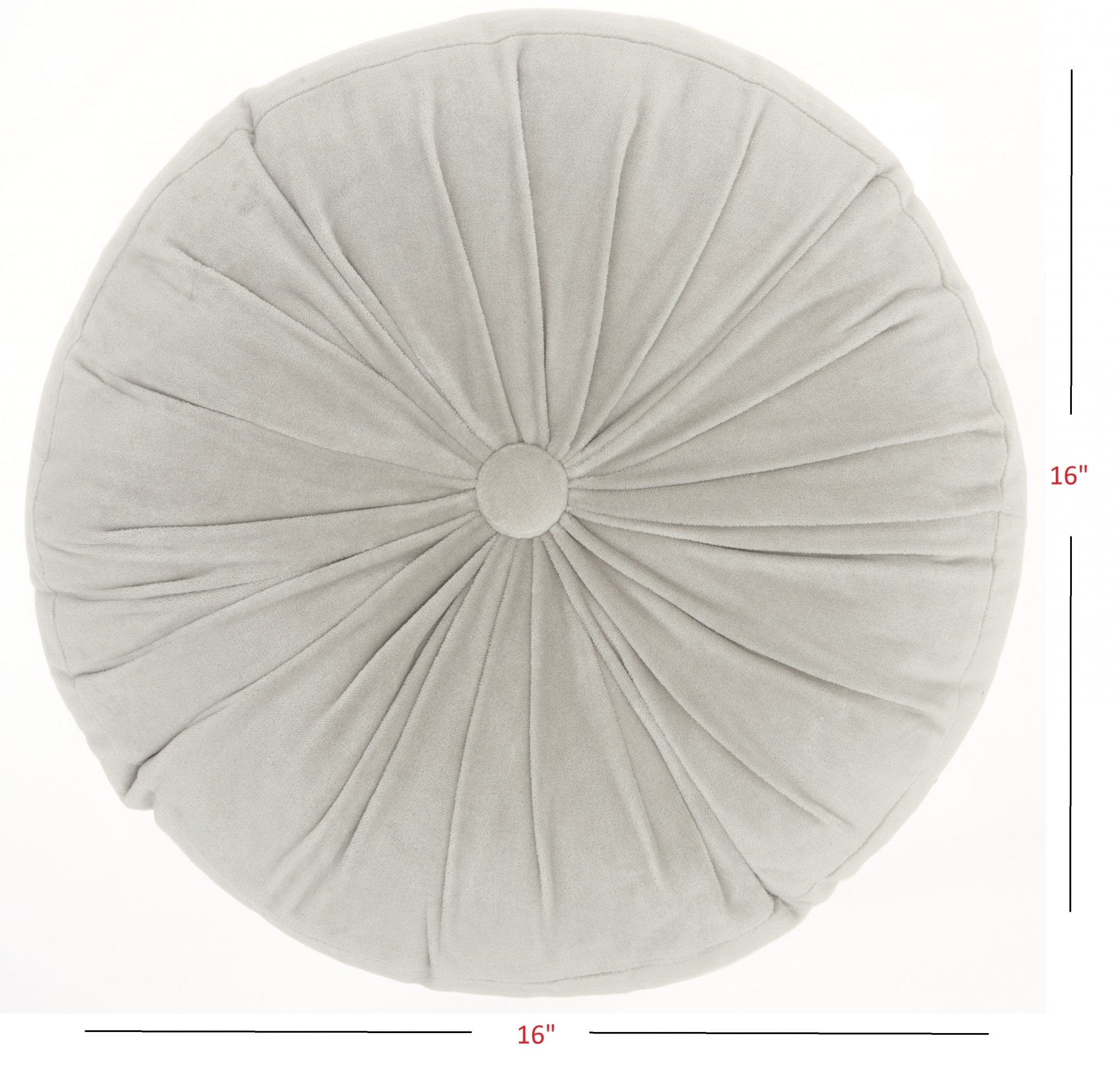 16" X 16" Light Gray Round Velvet Throw Pillow - Homeroots - Flyclothing LLC