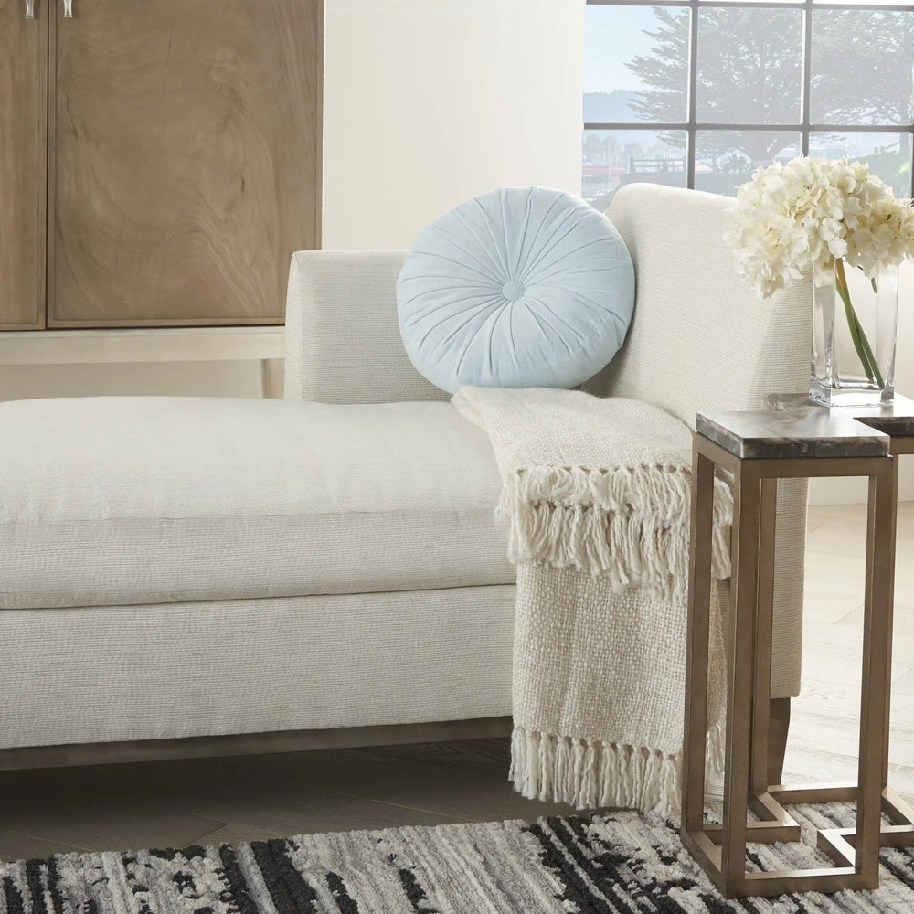 16" Periwinkle Tufted Round Throw Pillow - Homeroots - Flyclothing LLC