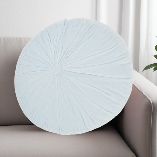 16" Periwinkle Tufted Round Throw Pillow - Homeroots