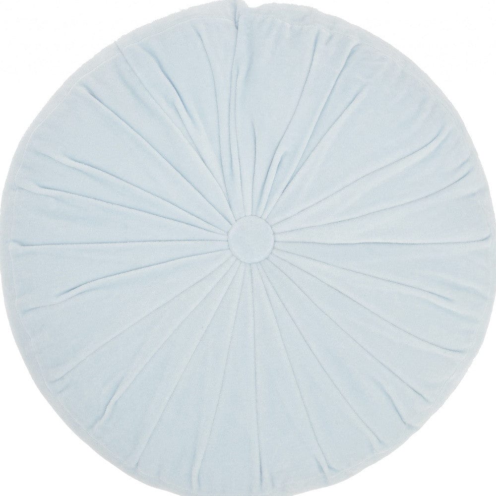 16" Periwinkle Tufted Round Throw Pillow - Homeroots - Flyclothing LLC