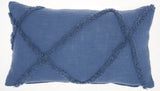 Royal Blue Abstract Shaggy Detail Lumbar Pillow - Homeroots