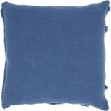 18" Boho Chic Blue Textured Lines Throw Pillow - Homeroots