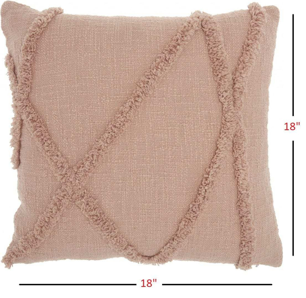 Boho Chic Blush Textured Lines Throw Pillow - Homeroots - Flyclothing LLC
