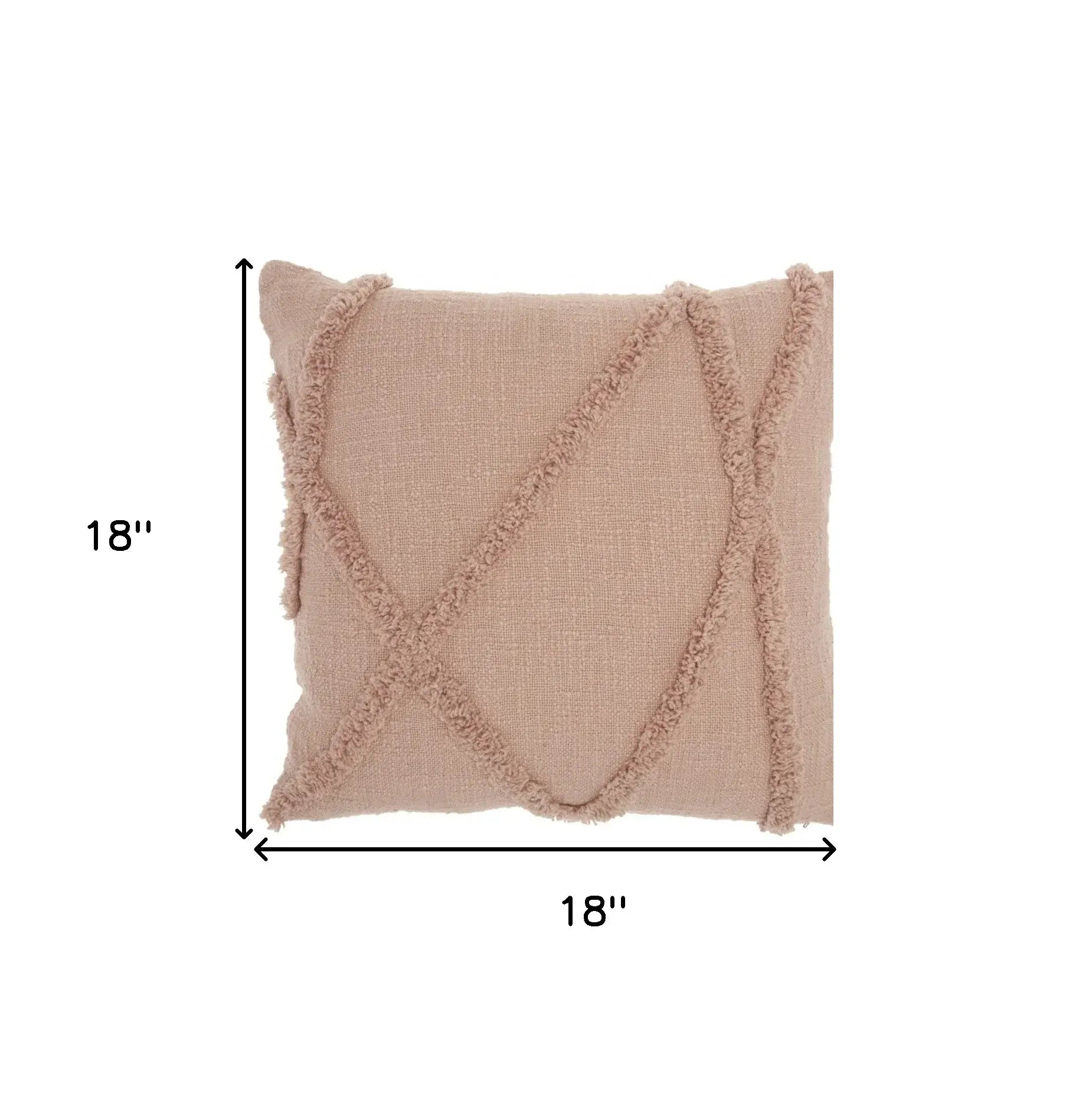 Boho Chic Blush Textured Lines Throw Pillow - Homeroots - Flyclothing LLC