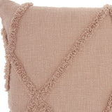 Boho Chic Blush Textured Lines Throw Pillow - Homeroots