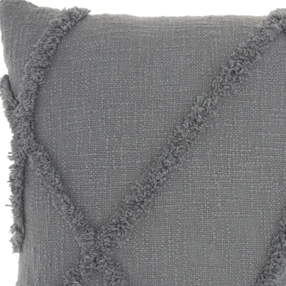 18" Gray Cotton Throw Pillow - Homeroots - Flyclothing LLC