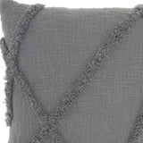 18" Gray Cotton Throw Pillow - Homeroots